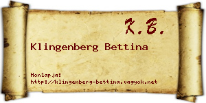 Klingenberg Bettina névjegykártya