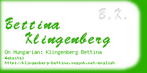 bettina klingenberg business card